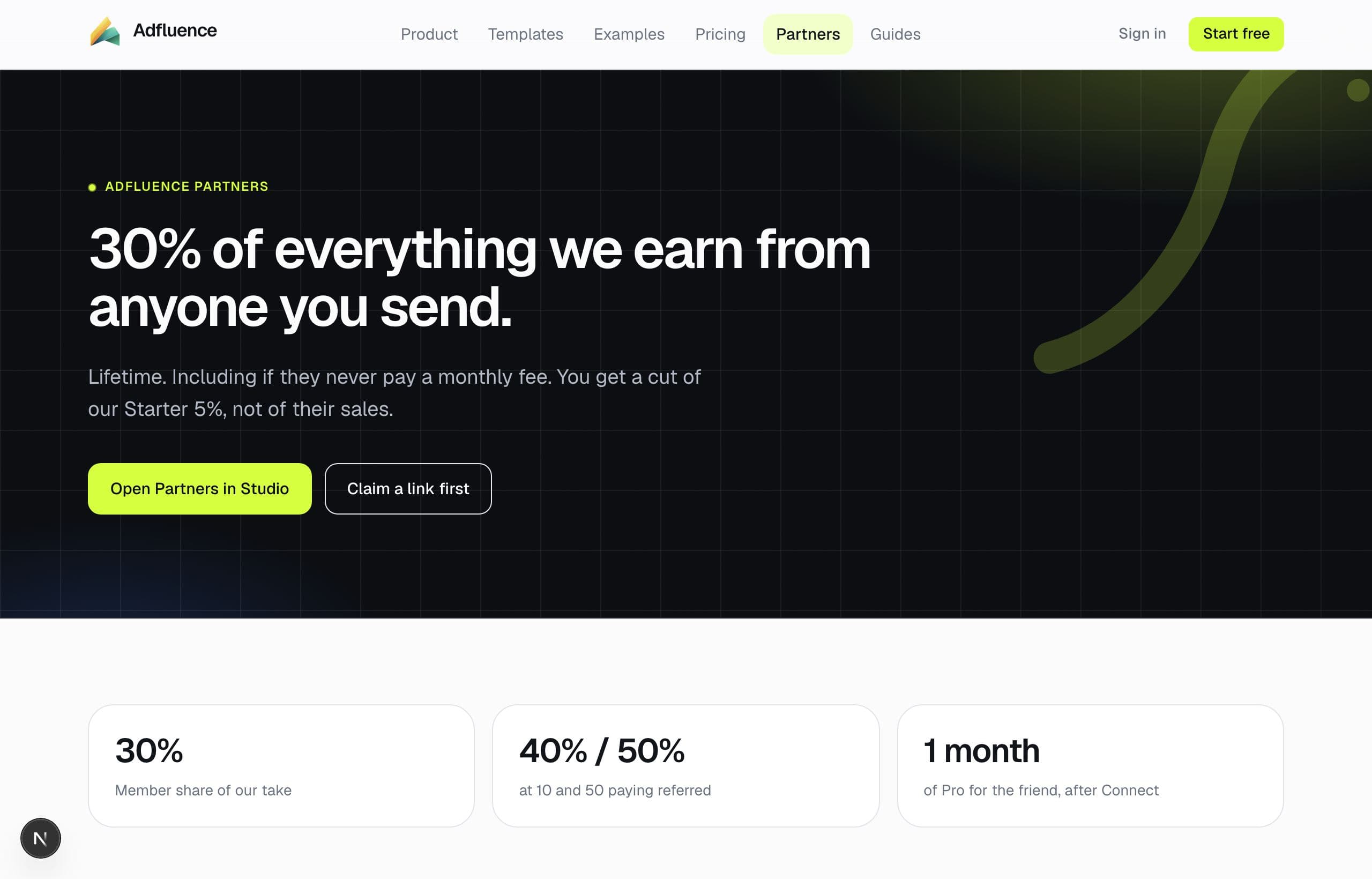 Adfluence Partners — 30% of our take