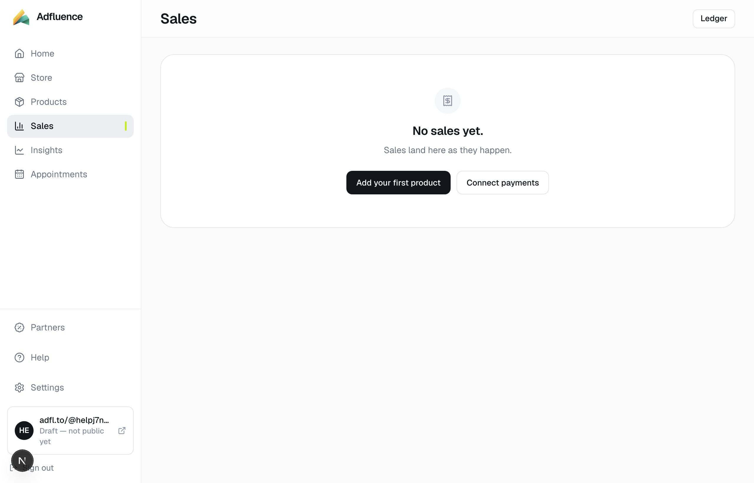 Sales — every order in one list