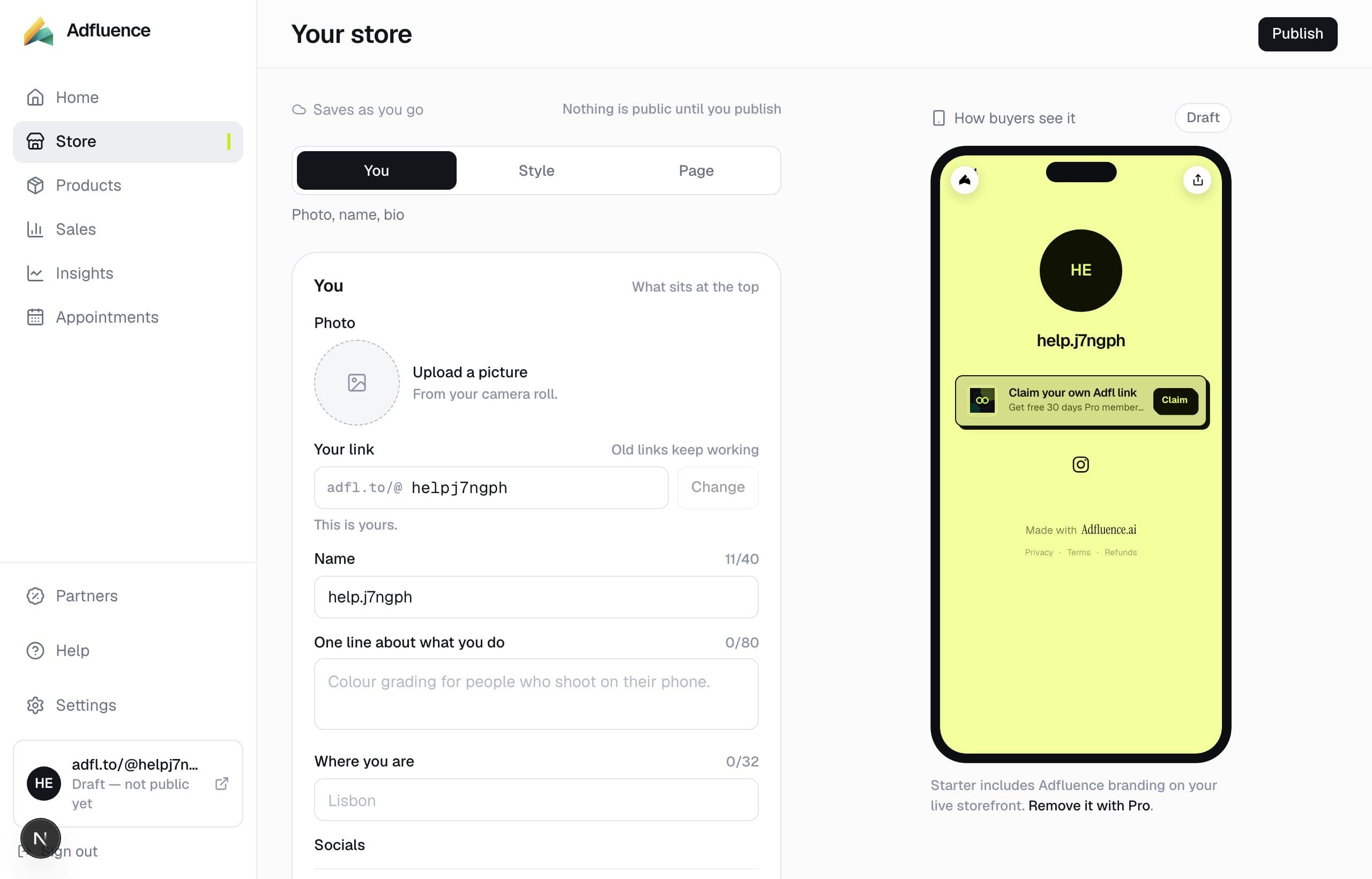 Store builder in Studio