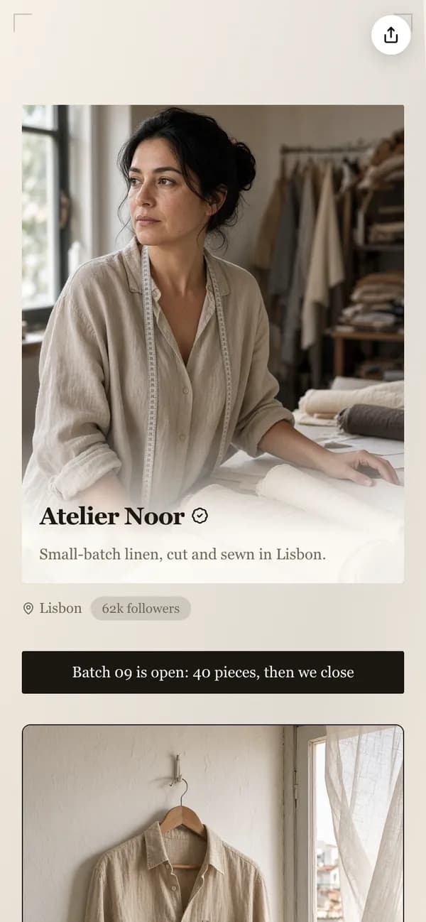 Atelier Noor's store on Adfluence