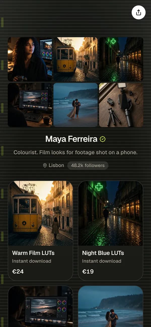 Maya Ferreira's store on Adfluence