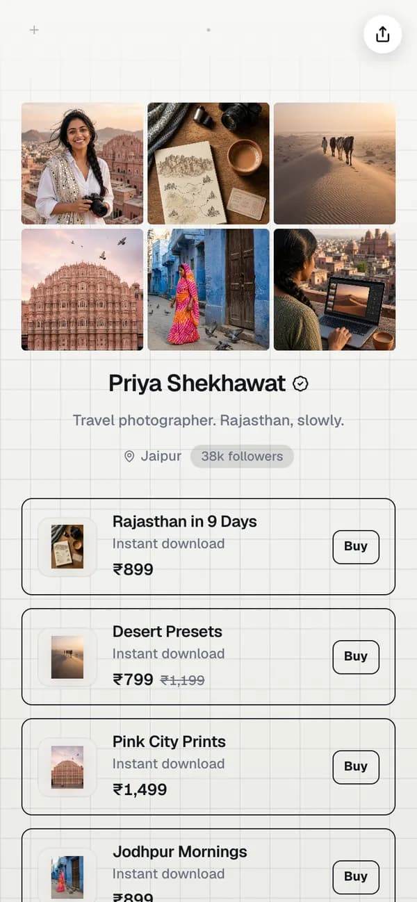 Priya Shekhawat's store on Adfluence