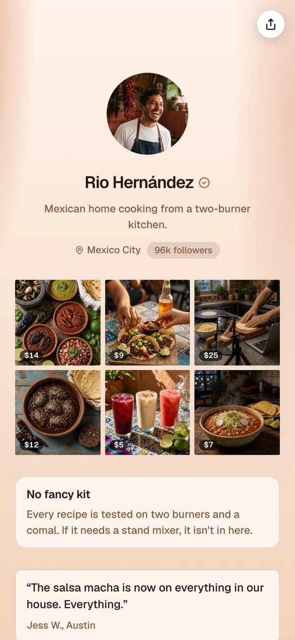 Rio Hernández's store on Adfluence
