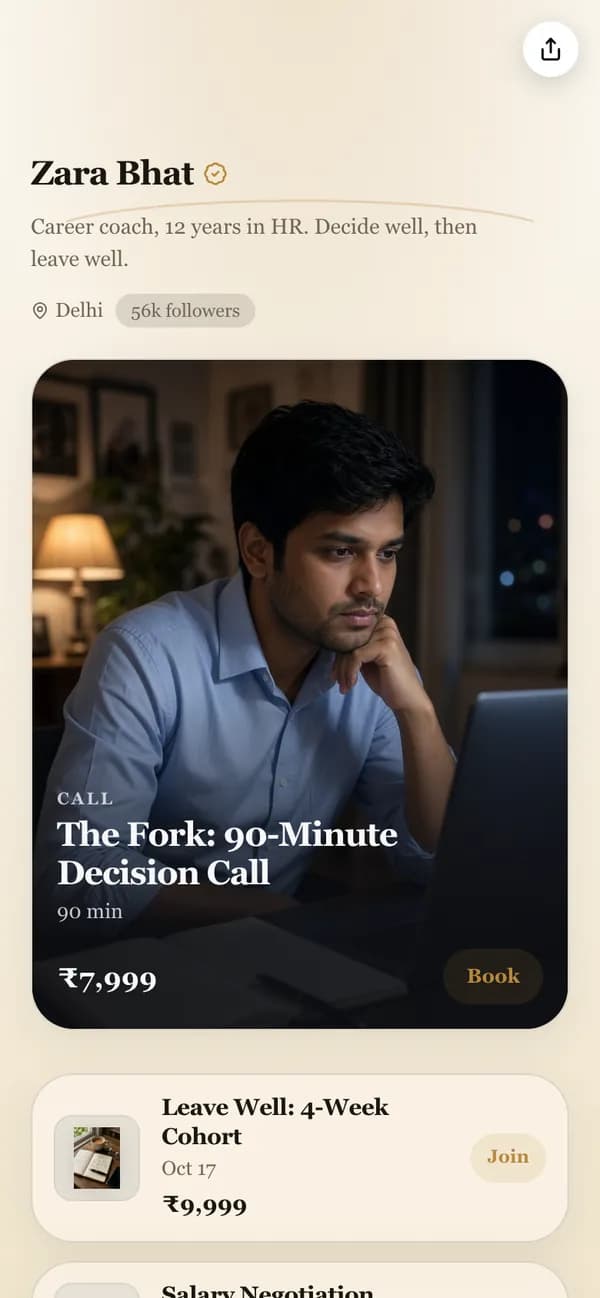 Zara Bhat's store on Adfluence
